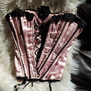 Dreamgirl Pink & Black Corset